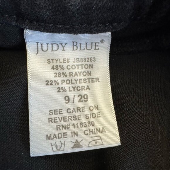 Judy Blue 9/29 Black Skinny Fit Jeggings Pull On‎ Elastic Waist Jeans Stretch - Picture 5 of 8